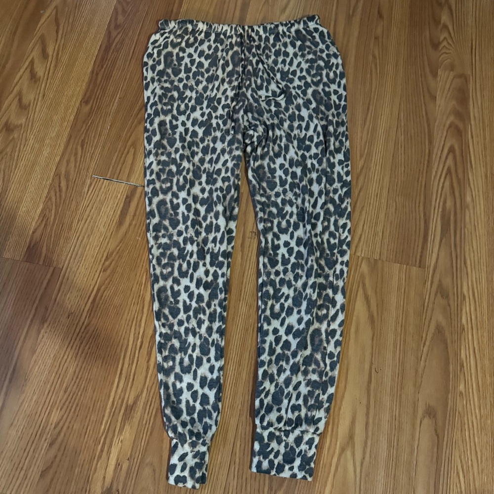 Victoria Secret Leopard Print‎ Joggers Size Xs Animal Y2k Cozy Loungewear